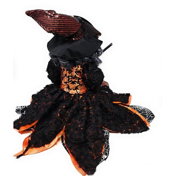 Halloween Elf Witch 24" Broomstick Party Decor Wreath Center - Picture 7 of 7